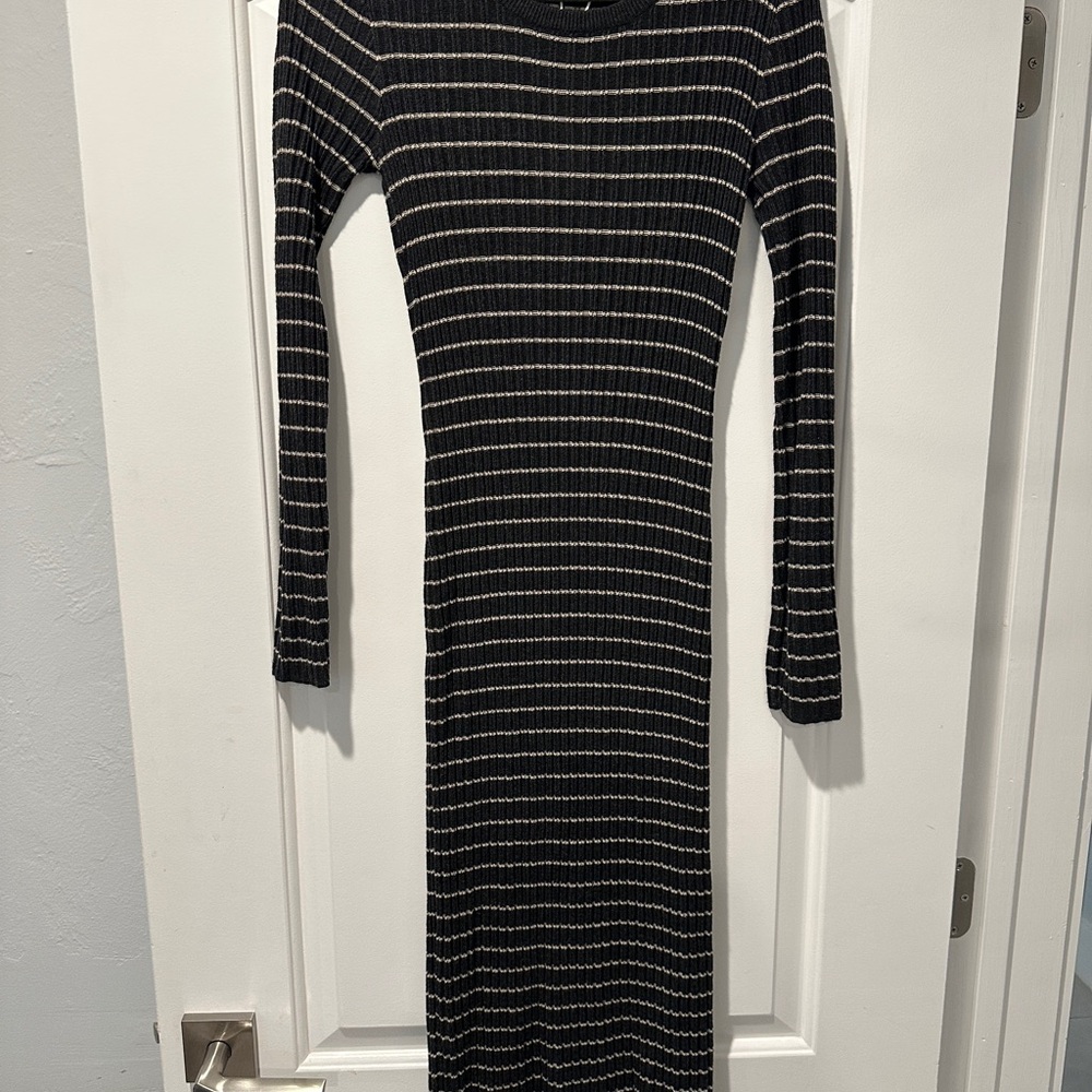 Splendid Black and White Striped Dress
